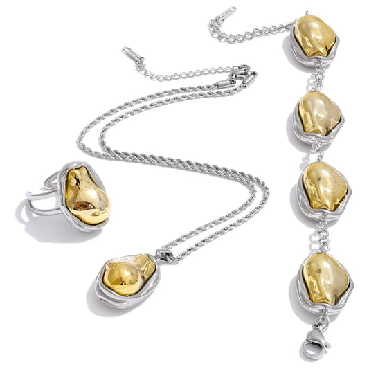 Conjunto Auri -  Colar, Anel e Pulseira