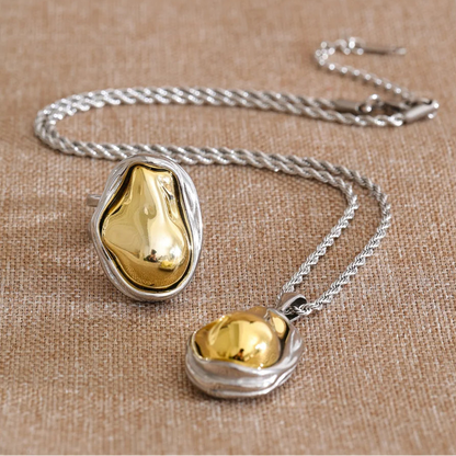 Conjunto Auri -  Colar, Anel e Pulseira